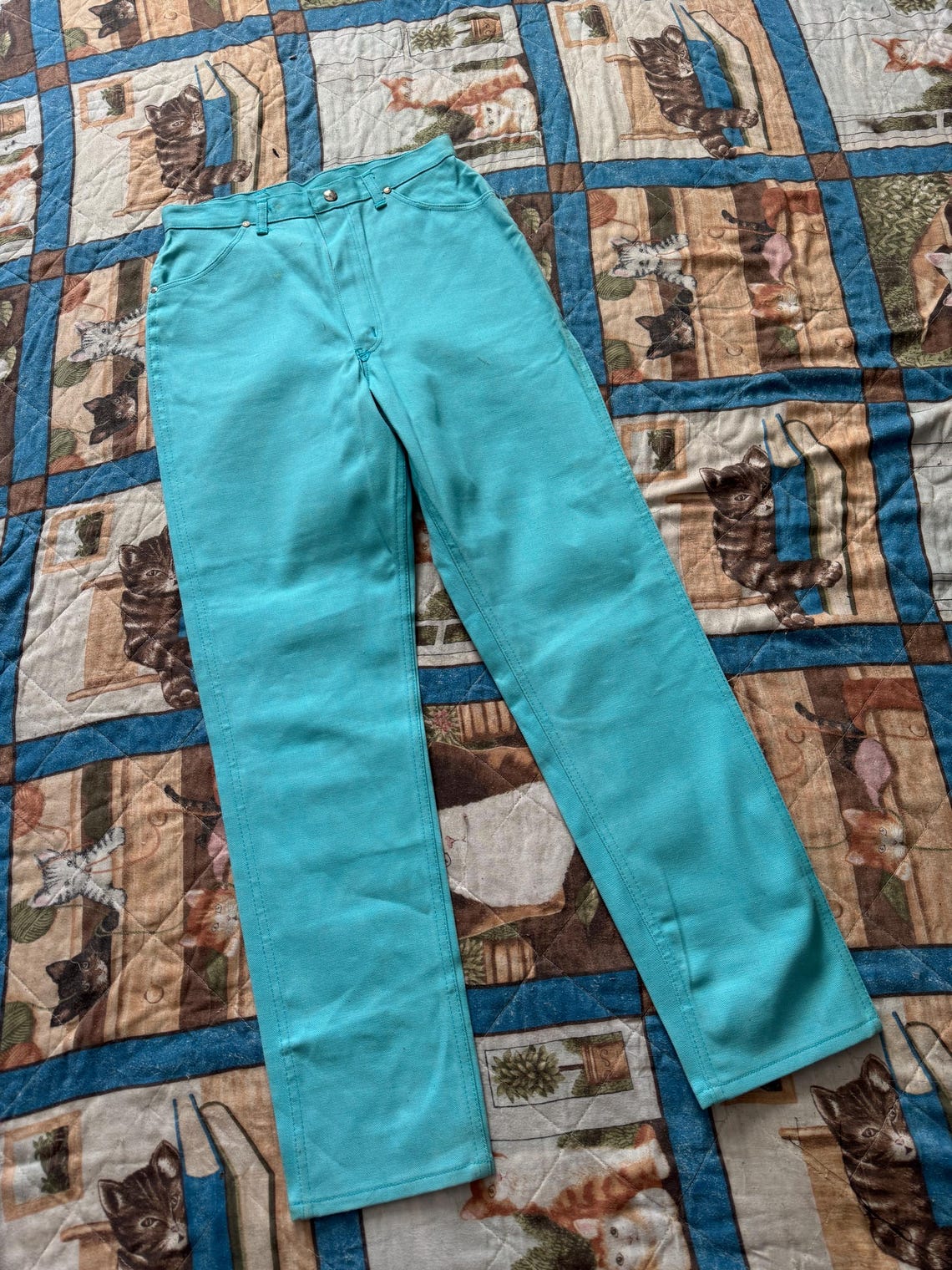 1960s Deadstock Bright Blue Denim