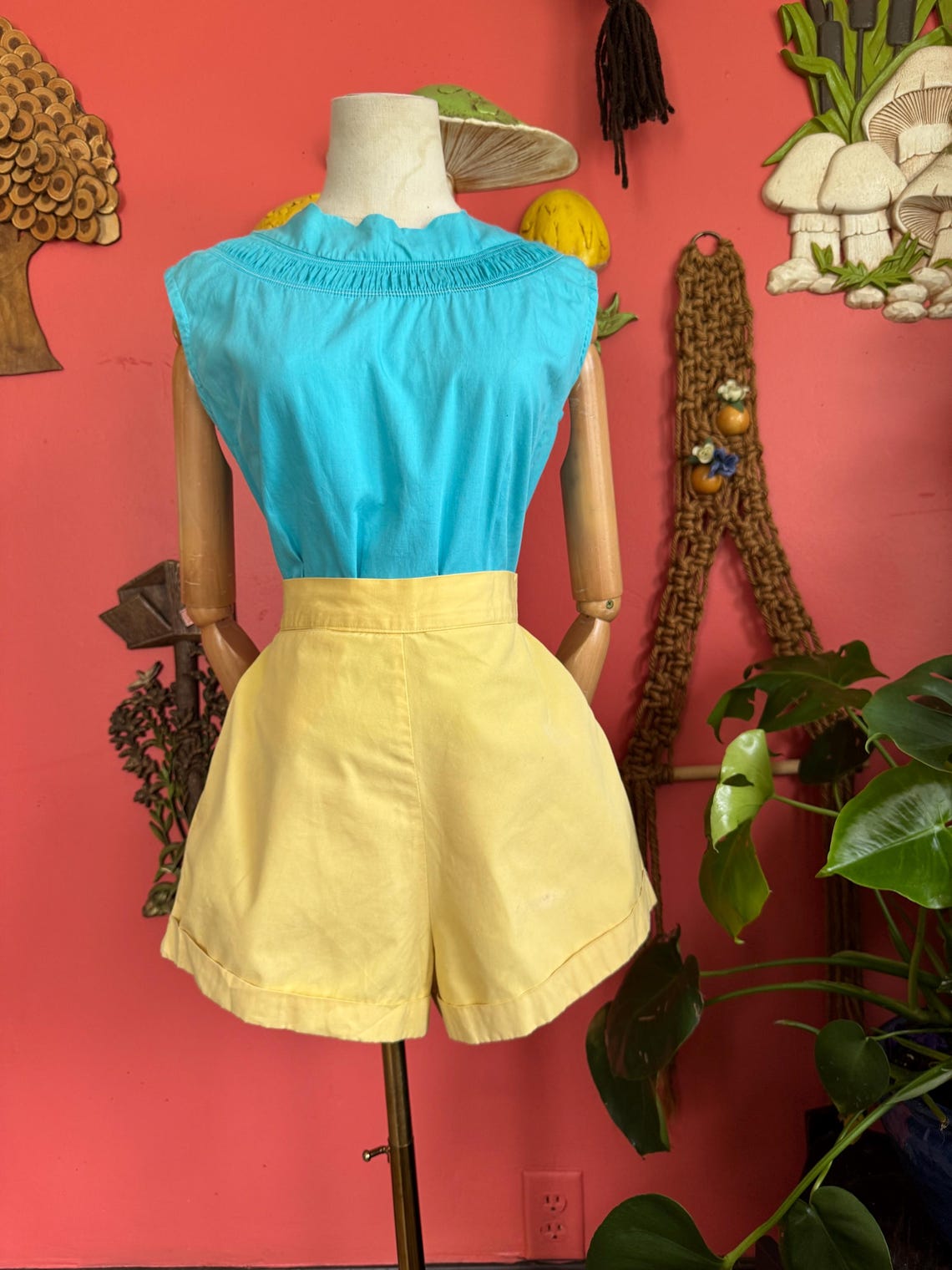 1950s butter Yellow Shorts