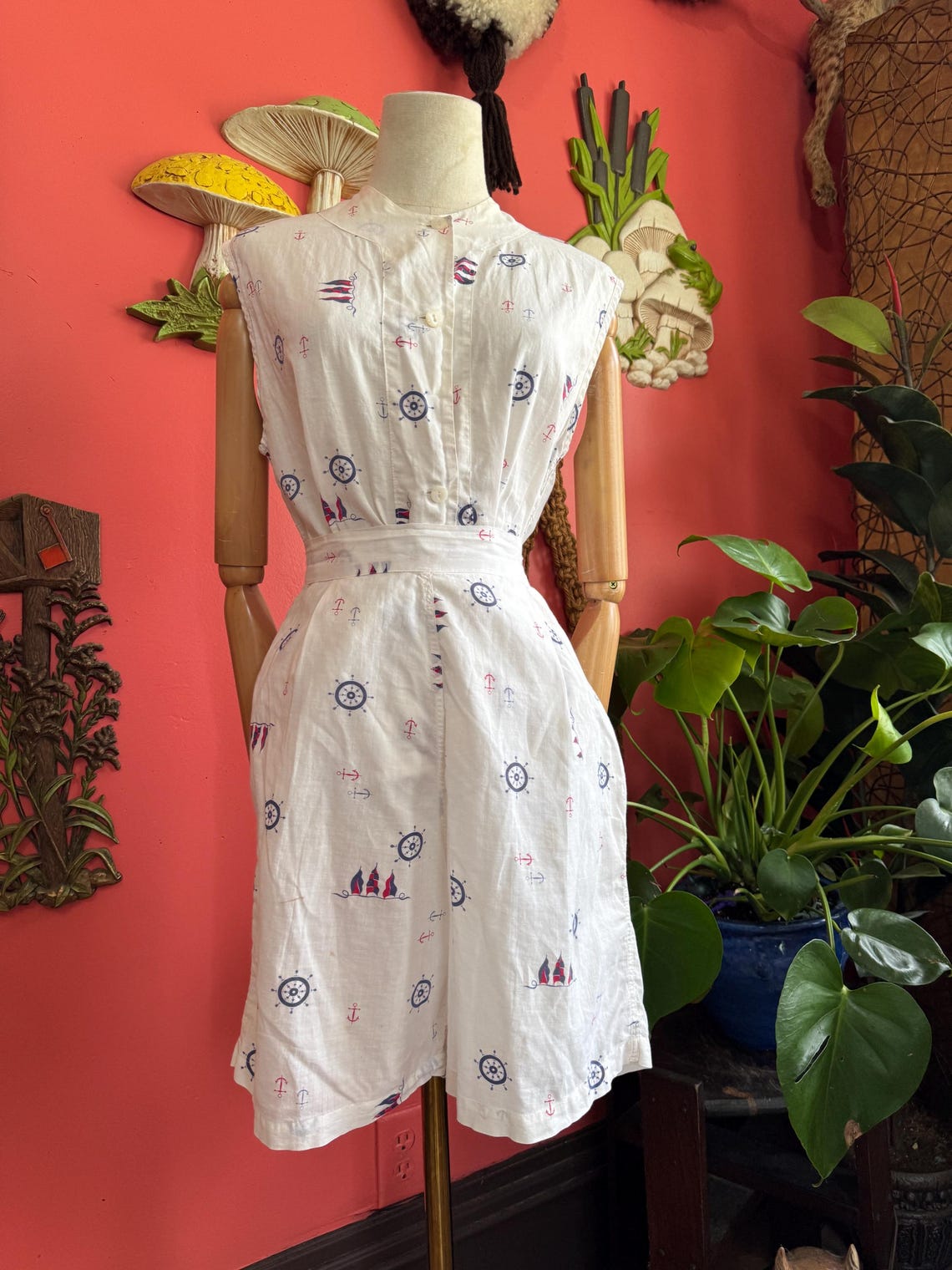 1940s early 1950s Nautical Shorts with Matching Blouse
