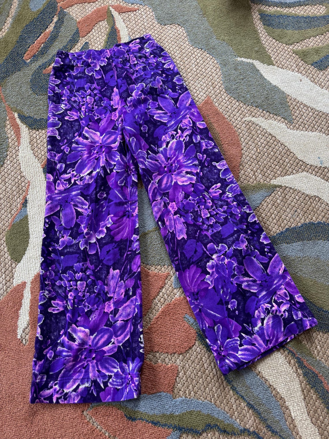 1960s Purple Hawaiian flared pants