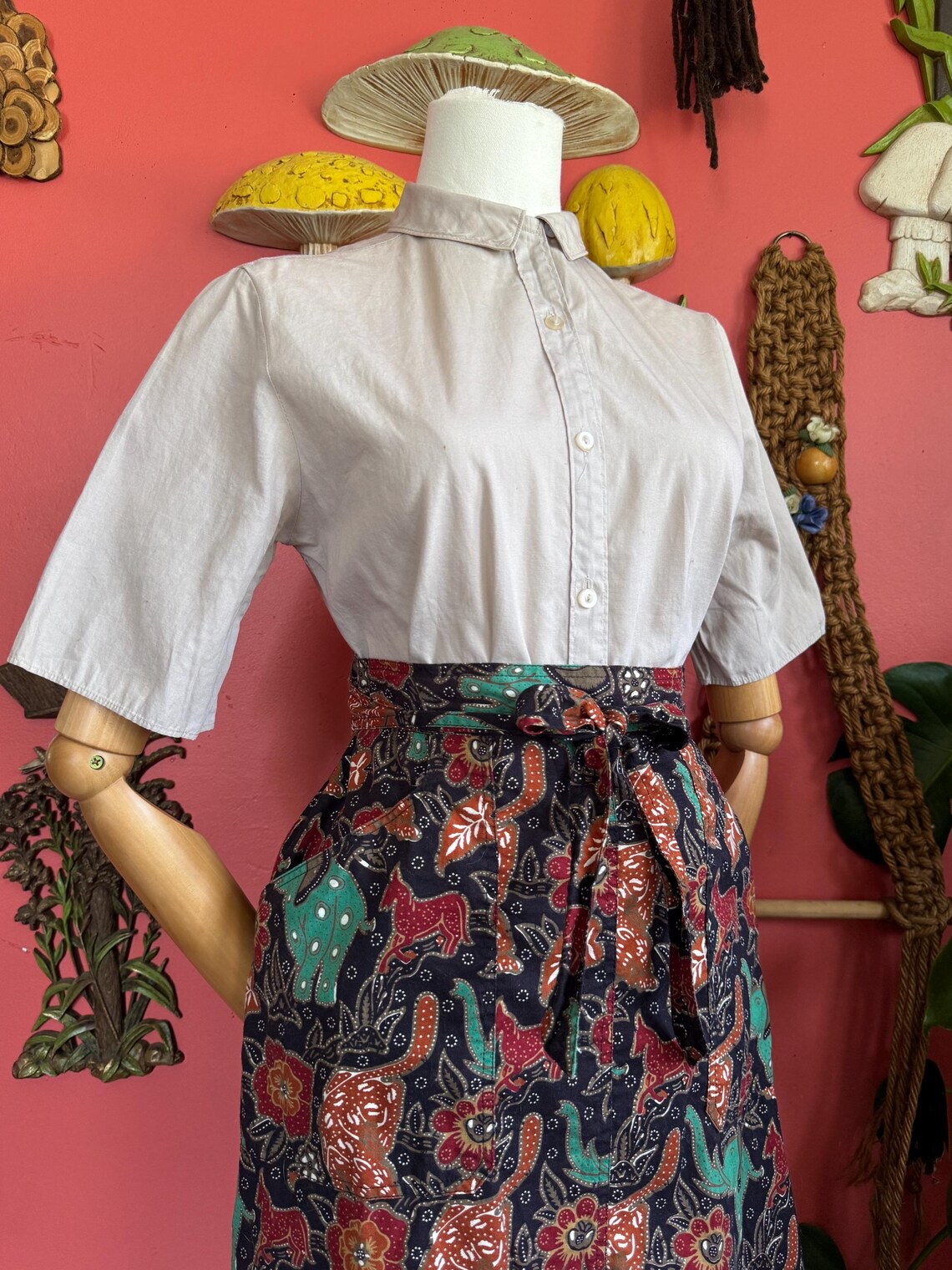 1950s Early 60s tan Button Up