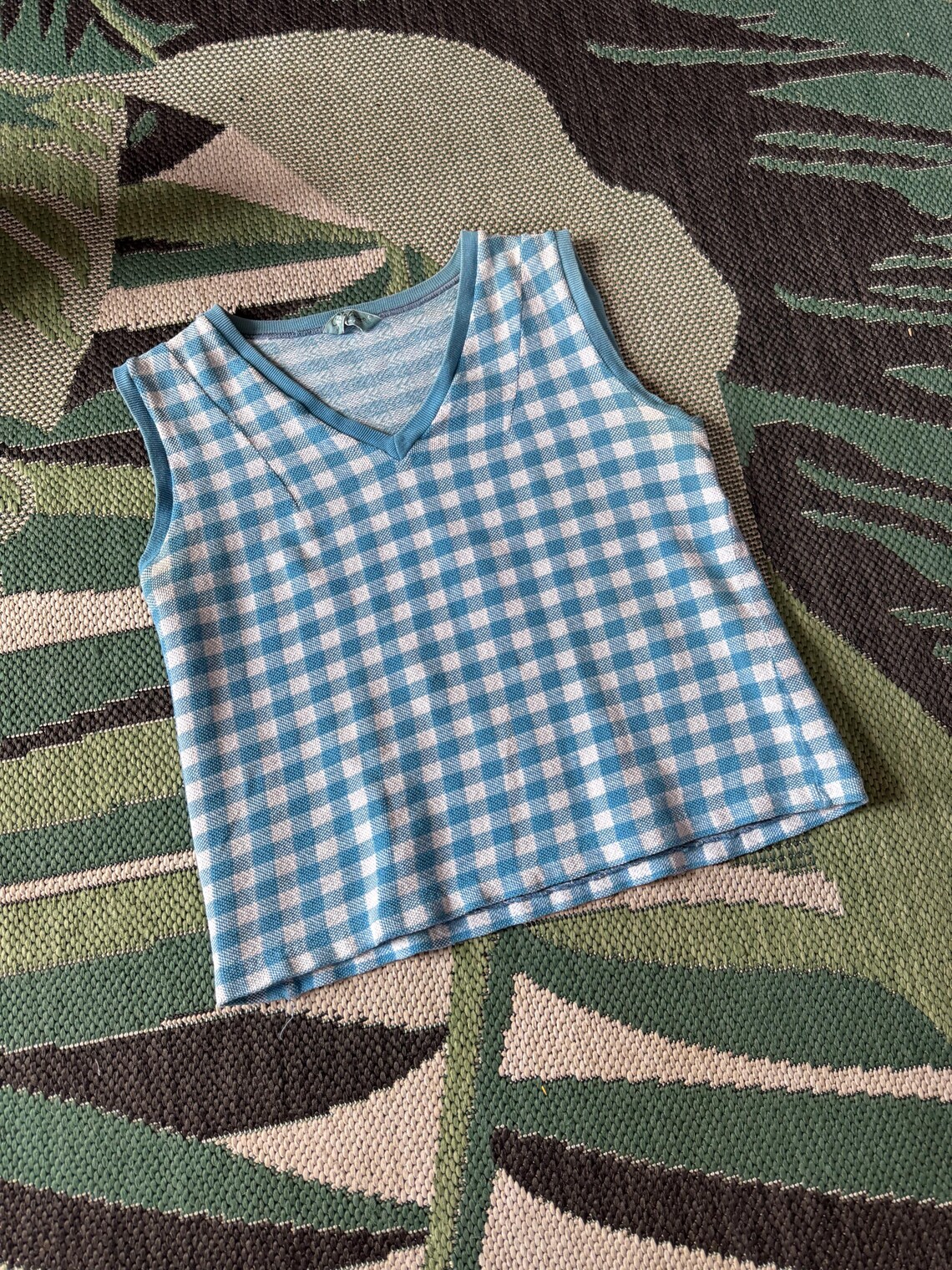1950s Blue Plaid Catalina Shirt Vest