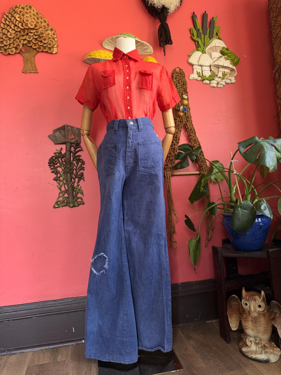 1970s midwash distressed flares